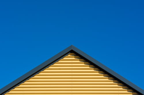 Clear Sky over Triangular House Top