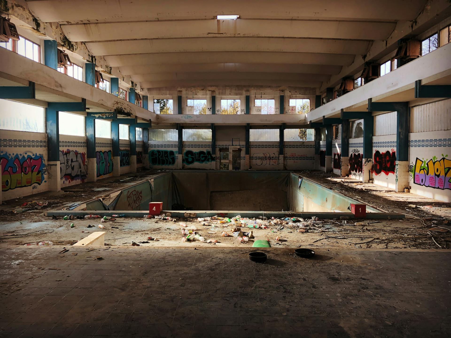 Interior of Abandoned Swimming Pool