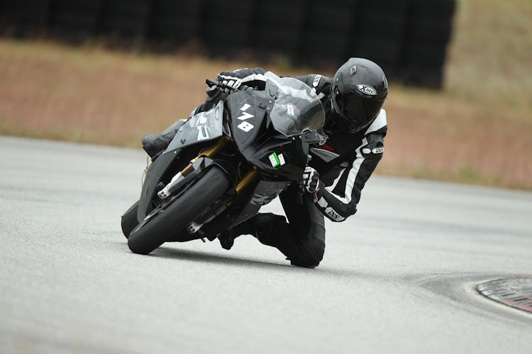 Contestant During Motorcycle Competition