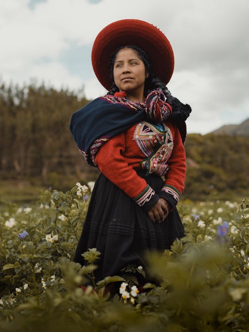 Woman in Traditional Peruvian Clothing
