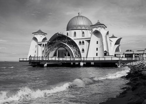 Selat Melaka Masjid in Black and White