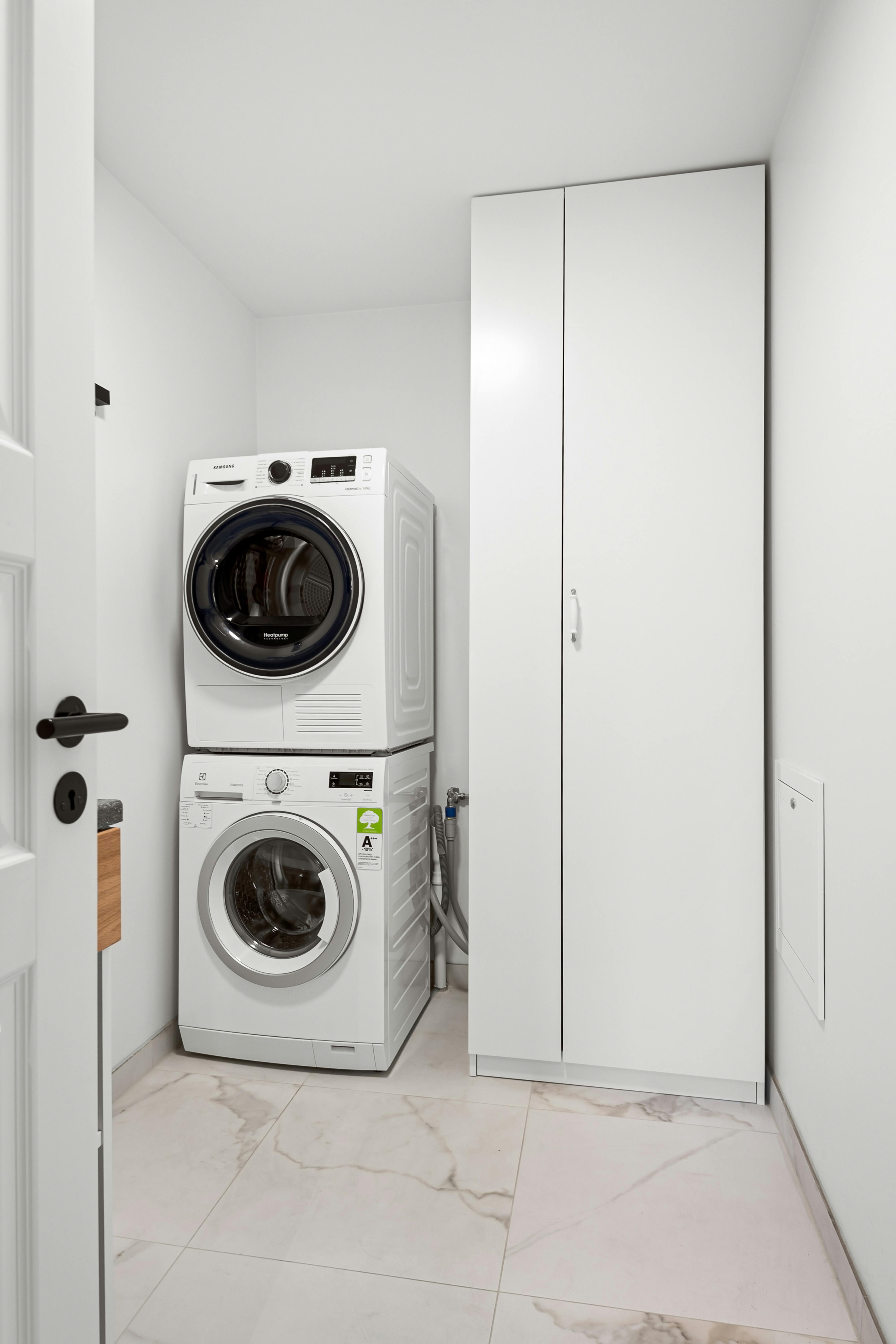 Eco-friendly and wellness-focused laundry room design