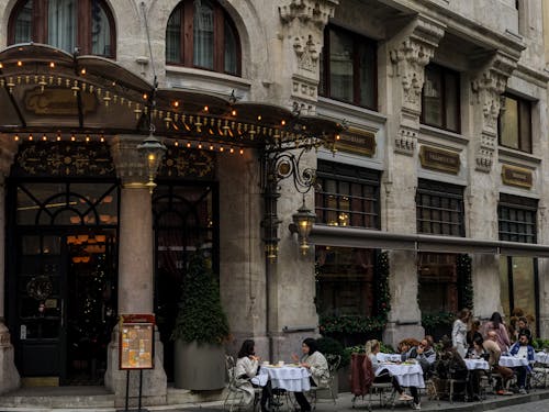 People in Sidewalk Cafe, in Istanbul