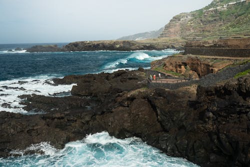 Terrace on Rocks on Sea Coast