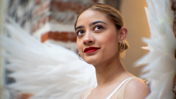 Woman In Dress With Wings