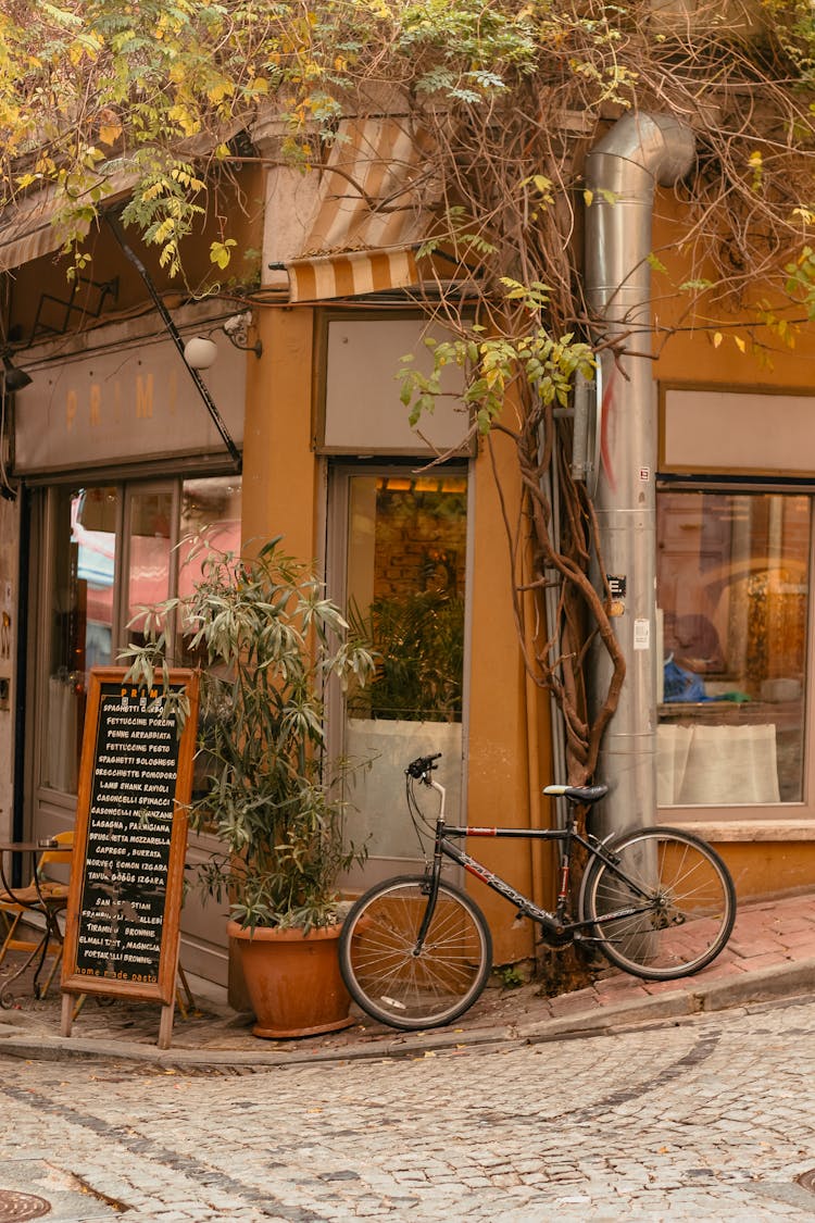 Bike In Building Corner