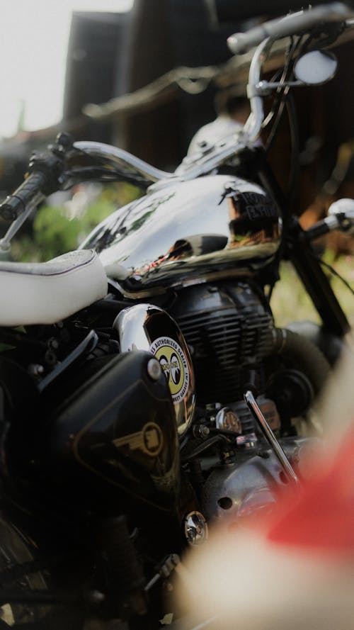 Close Up of a Black Motorcycle