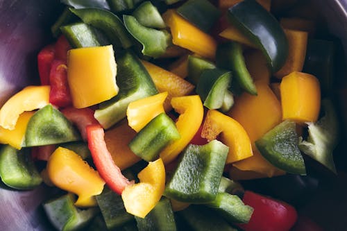 Close up of Cut Vegetables