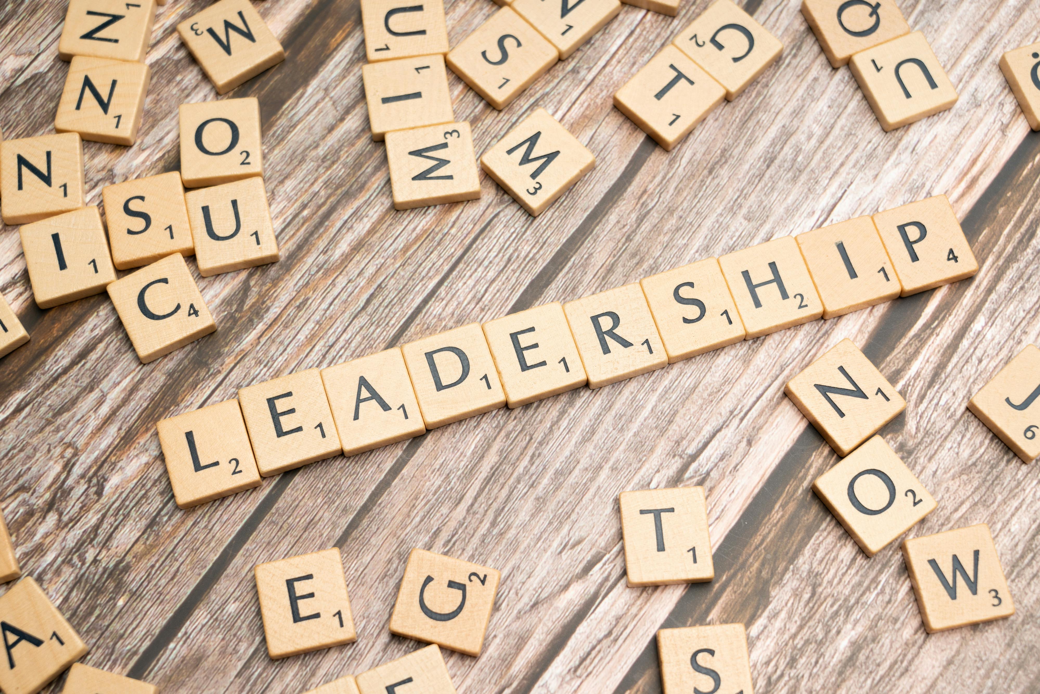 Free The word leadership spelled out in scrabble letters Stock Photo