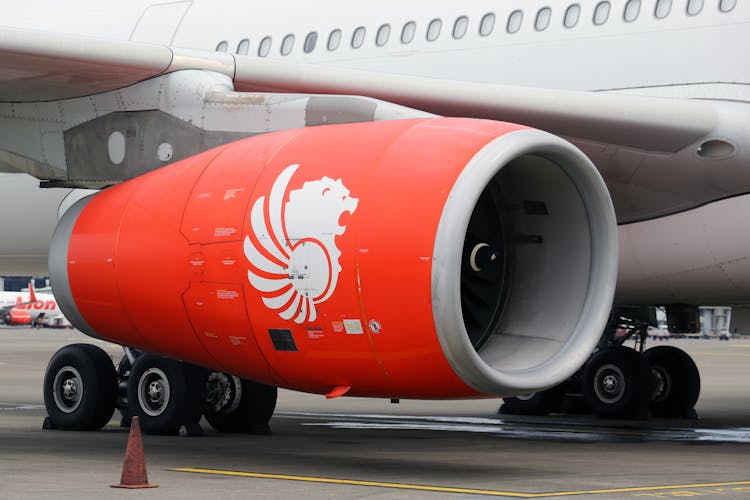 Airliner Engine With The Lion Air Logo