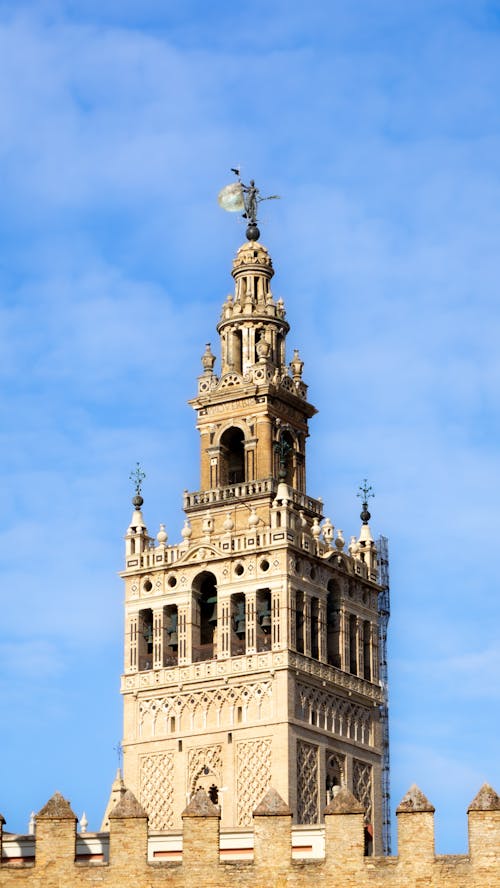 Giralda Bell Tower of Seville Cathedral in Spain