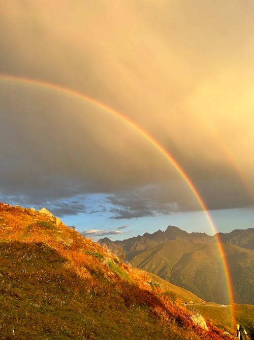 Immagine gratuita di arcobaleno, bellezza naturale, catena montuosa