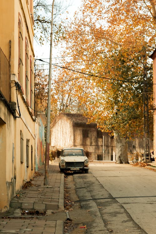 Old Car on Street in Town