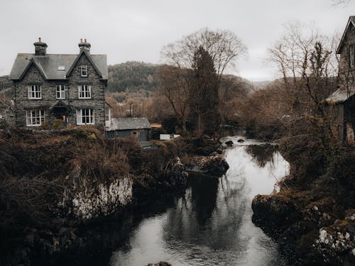 Free Old House by River Stock Photo