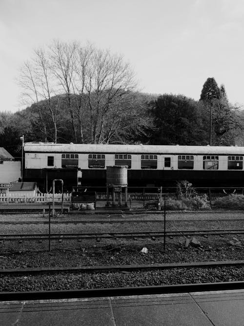 An Abandoned Train Standing on the Railway 