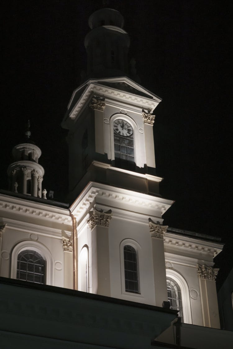 Illuminated Church At Night 