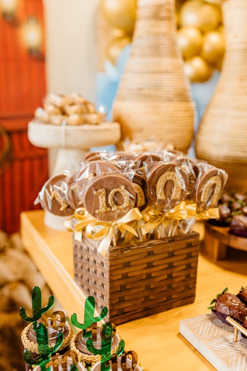 Chocolate Lollypops in a Wooden Box