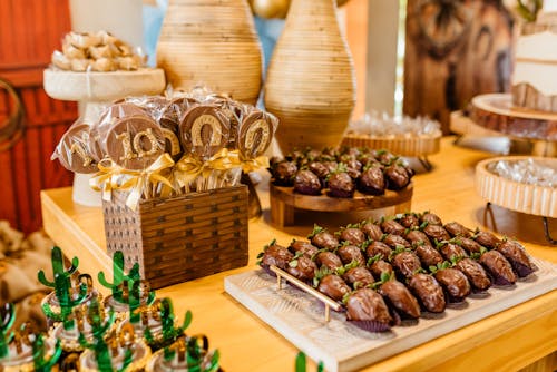 Free Table with Decorative Snacks Stock Photo