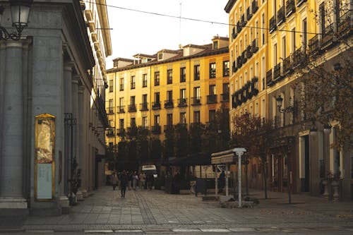 Facades of Apartment Buildings in Madrid 