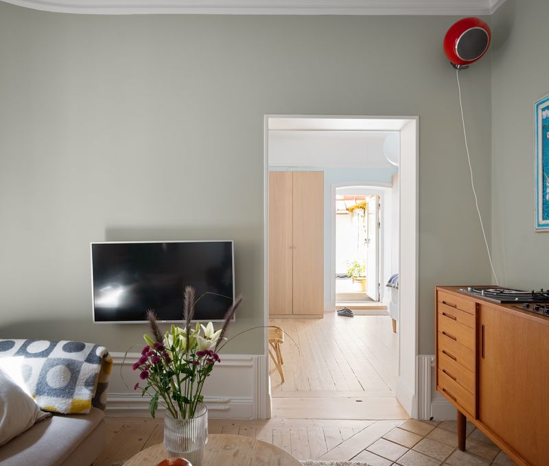 LG OLED television mounted on a wall