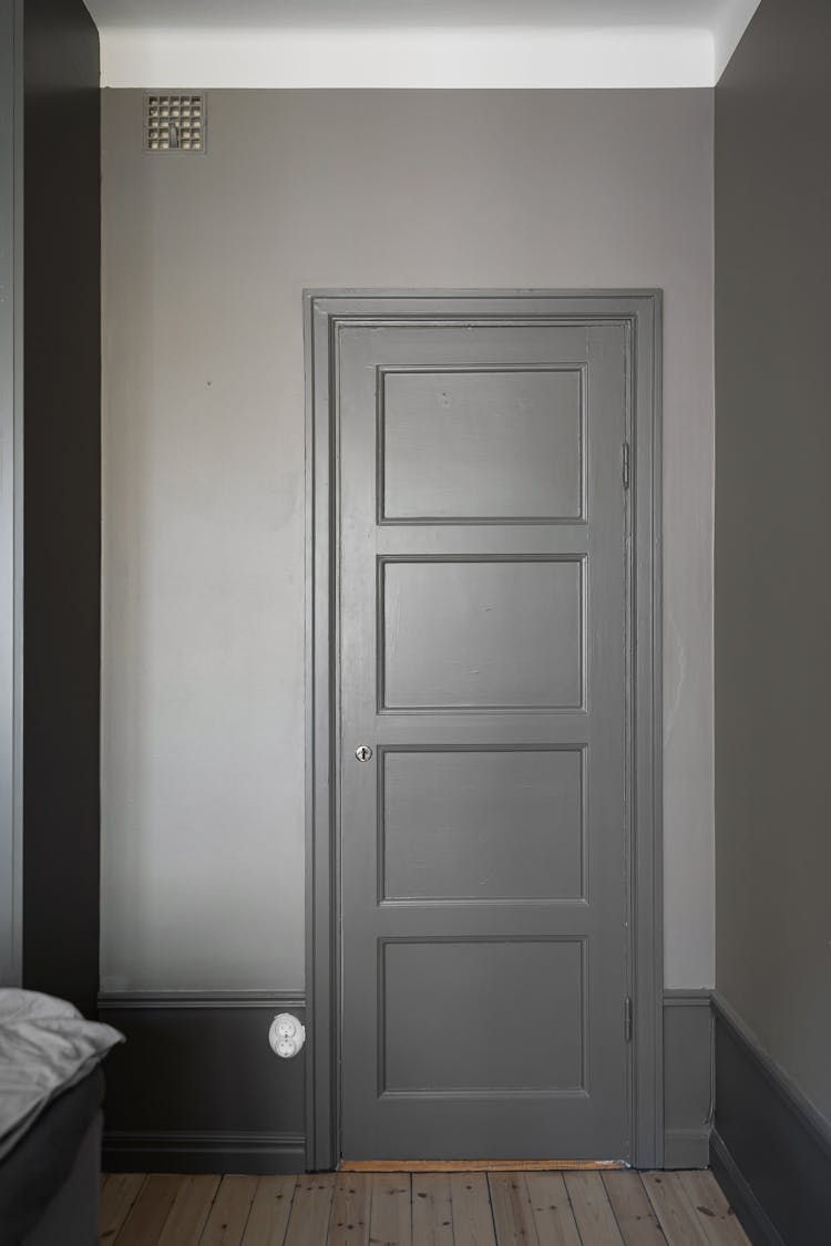 Closed, Gray Door In House