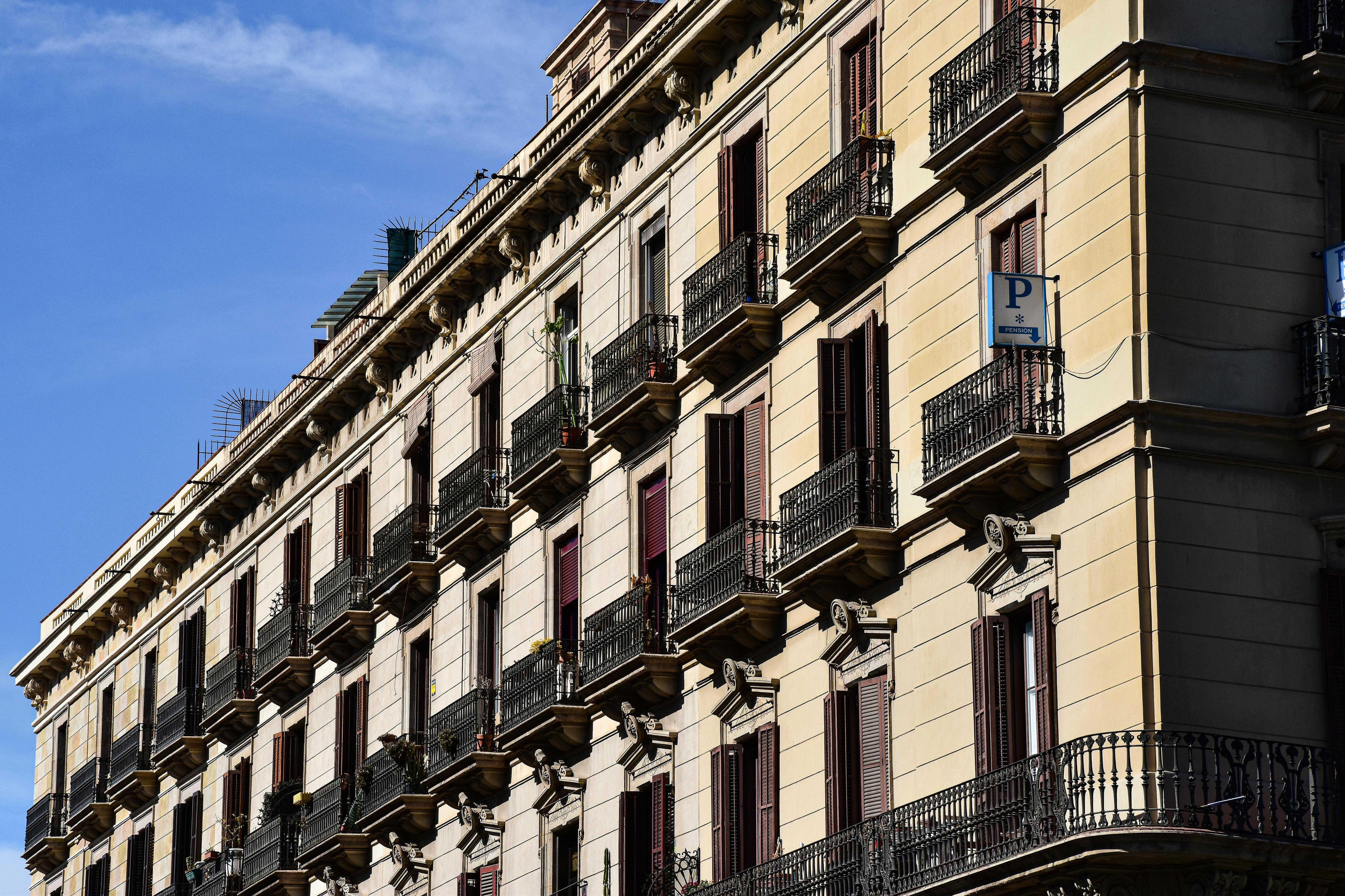 facade of a hotel building in barcelona spain