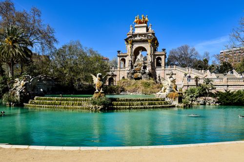 Free The iconic Cascada Monumental fountain in Parc de la Ciutadella, Barcelona. Stock Photo