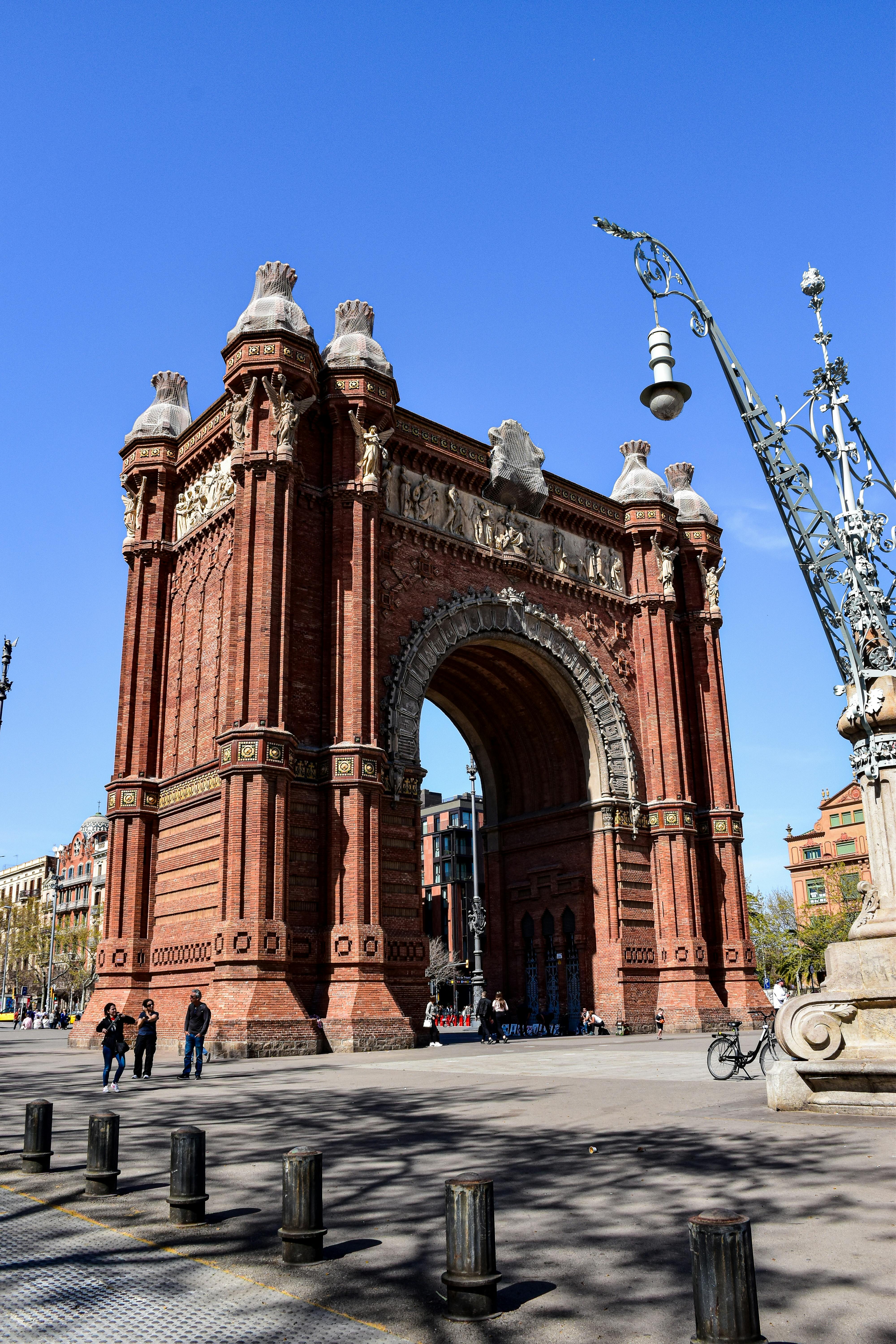 view of the arc de triomf in barcelona spain