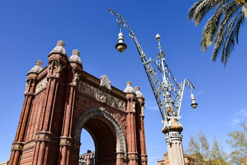 View of the Arc de Triomf in Barcelona, Spain
