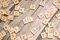 Scrabble tiles on a wooden table with the word rock