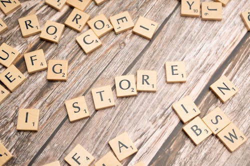 Scrabble letters spelling out the word store