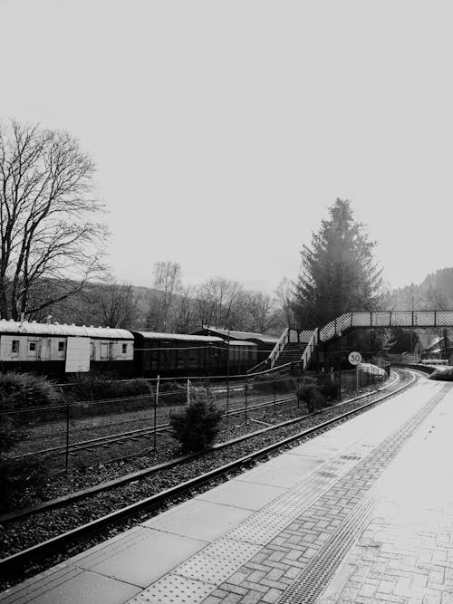 Railway Tracks in Black and White