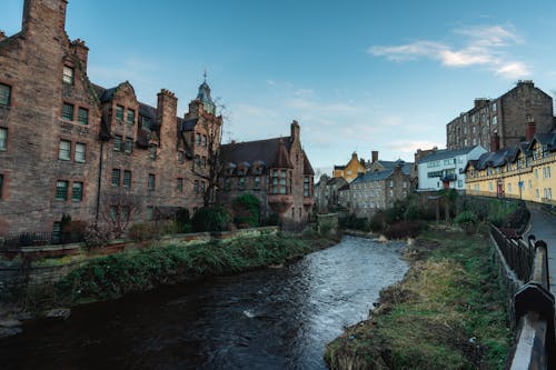 Dean Village, beautiful historic village in Edinburgh, Scotland.