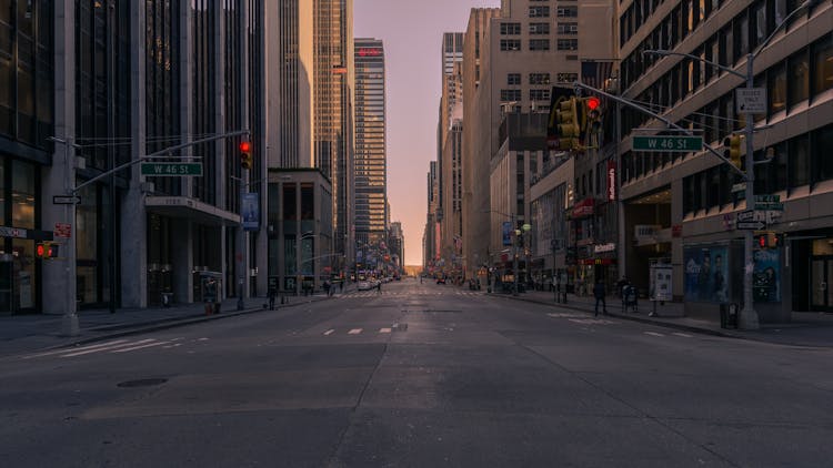 Empty Street In Manhattan