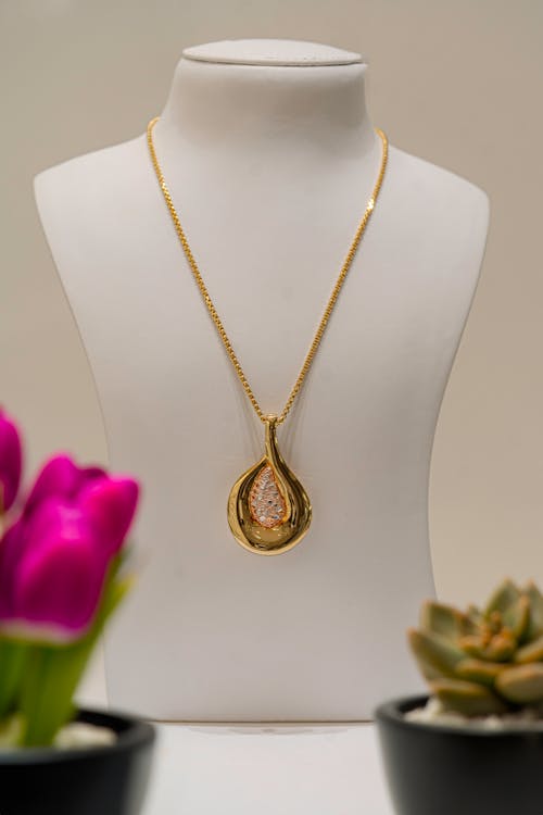 Display of Gold Necklace