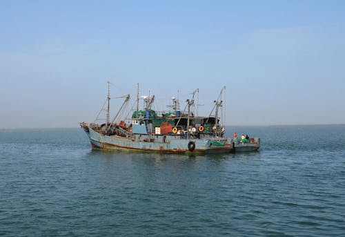 Trawler on Blue Sea
