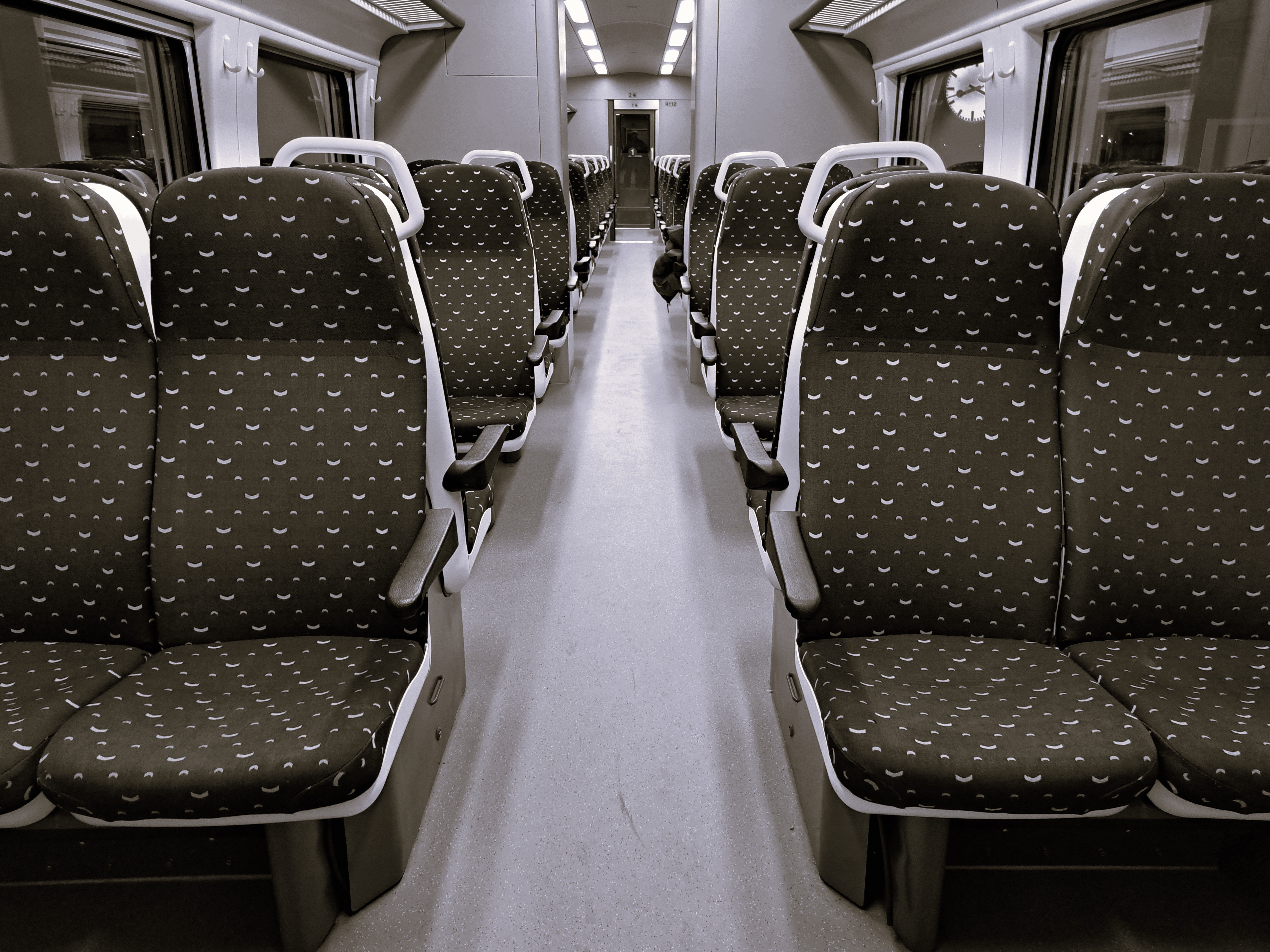 Interior of a modern Heathrow Express train