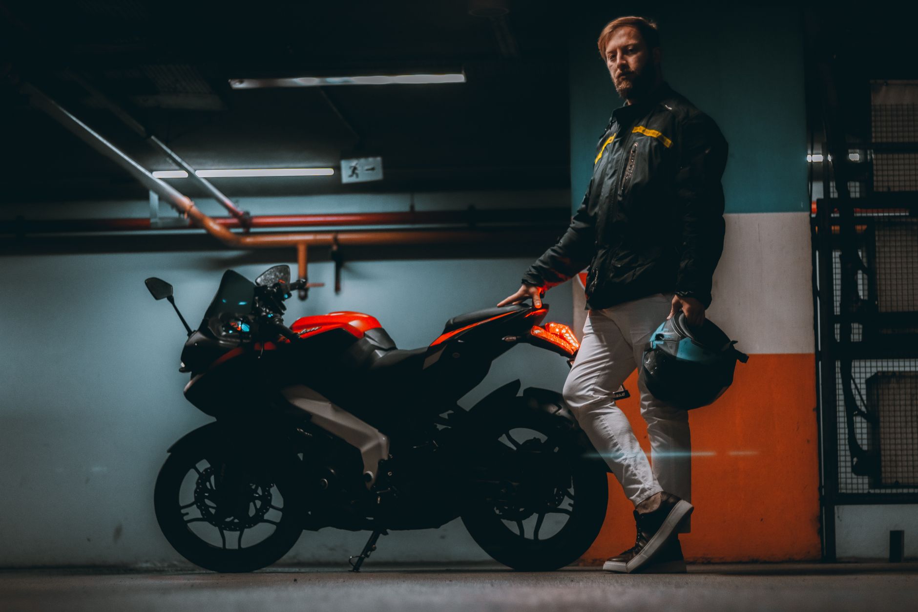 A motorcycle prepared for winter storage