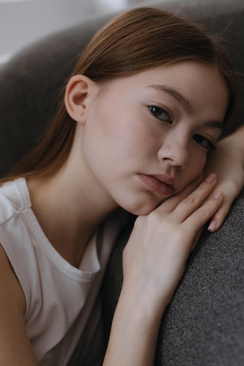 Face of Woman with Brown Hair