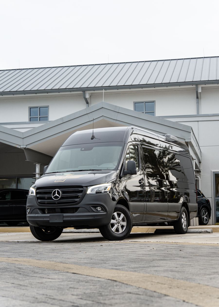 Black Mercedes Sprinter executive minibus