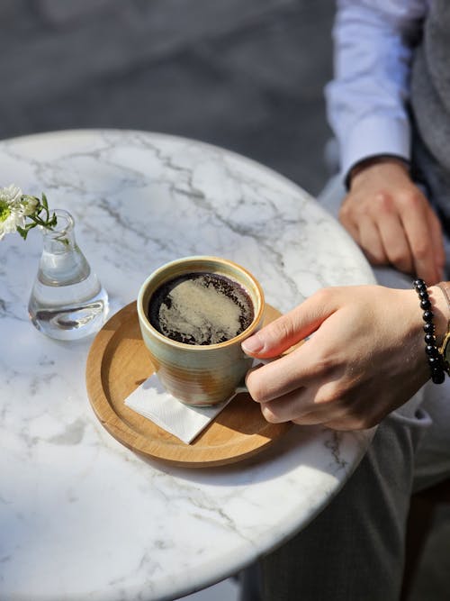 Hand Holding Cup of Coffee