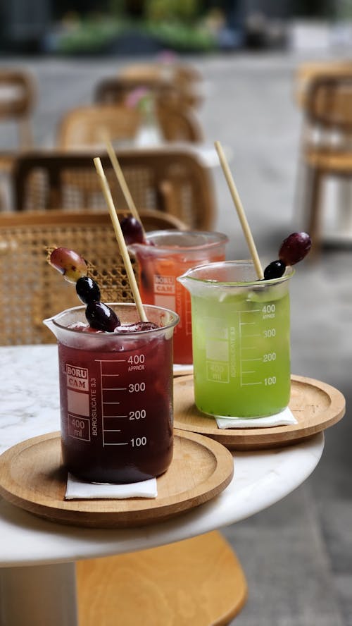 Glasses of Fruit Cocktails