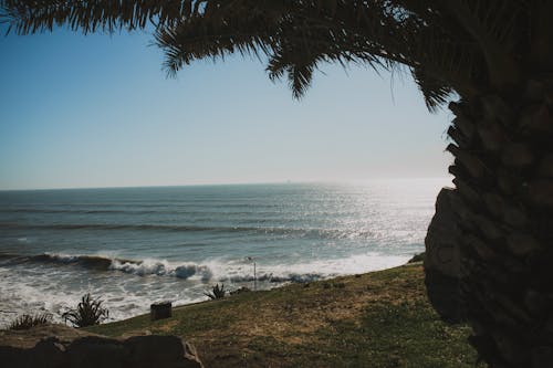 Foto stok gratis langit cerah, laut, pinggir pantai