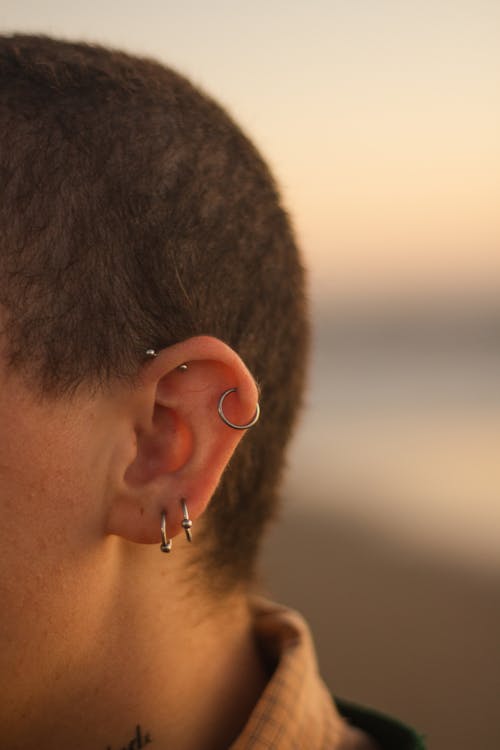 Close up of Ear Piercing