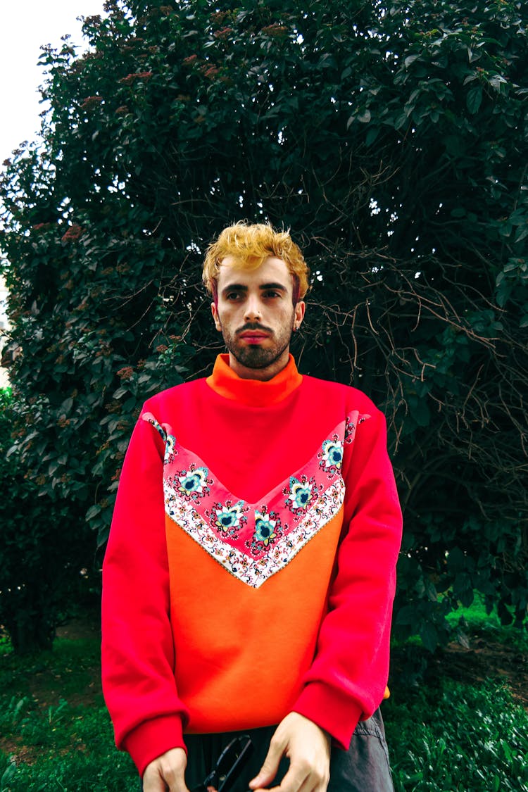 Man In An Orange Sweatshirt 