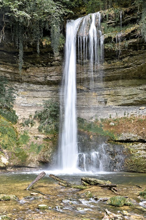 Waterfall Among Rocks 