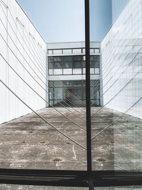 Free Explore modern architectural design with this striking image of a minimalist, urban building in Bayreuth, Germany. Stock Photo