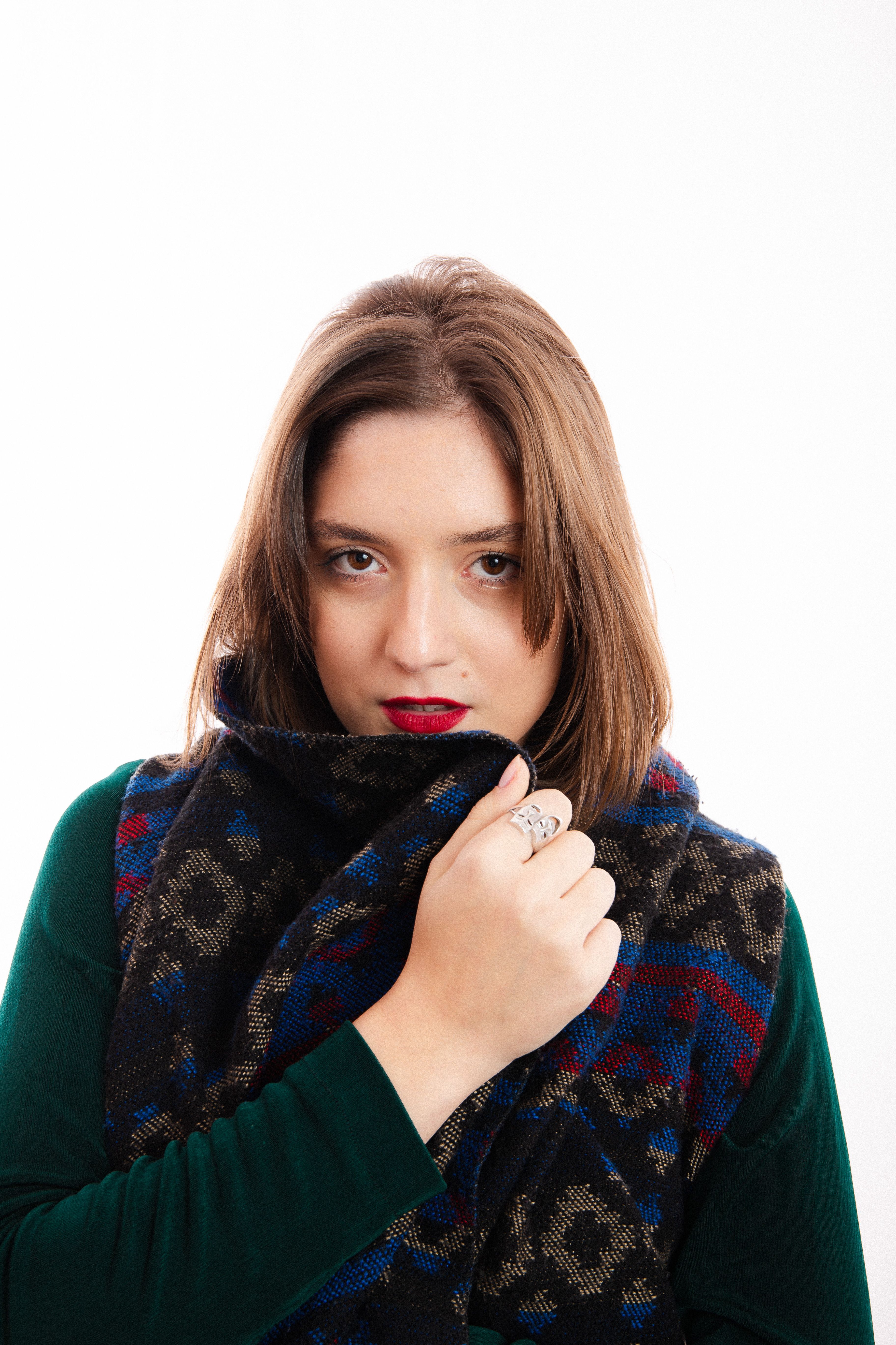Model Posing with a Scarf · Free Stock Photo