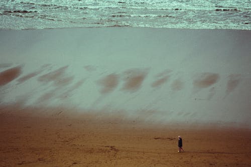 Caminando Solo Junto Al Mar