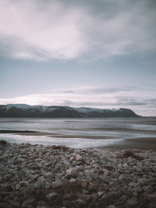 Ocean Bay Beach with Distant Cliffs, Llandudno, Wales, UK